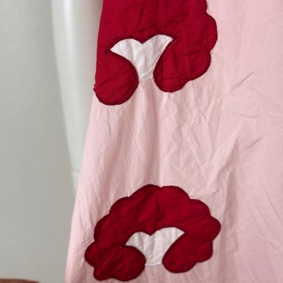 Zara Bohemian Pink Maxi Dress with Red Embroidery Size Small. D25 - Picture 3 of 14